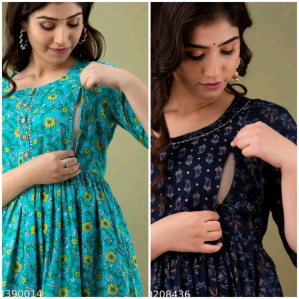 "Stylish maternity kurti for feeding | Cotton | comfortable wear for pregnant women"